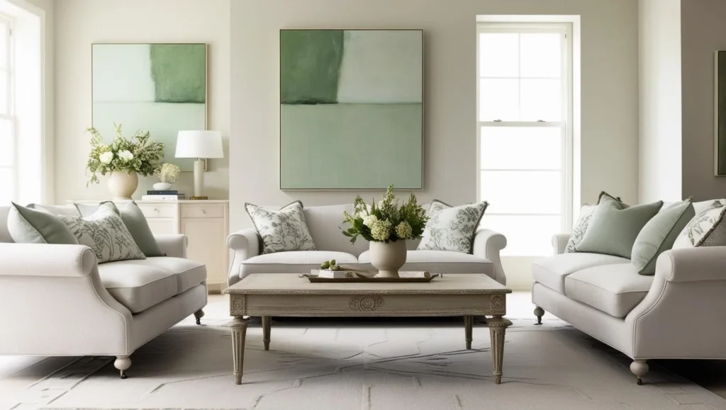 Modern English country living room combining classic and contemporary styles - English Country Decor.