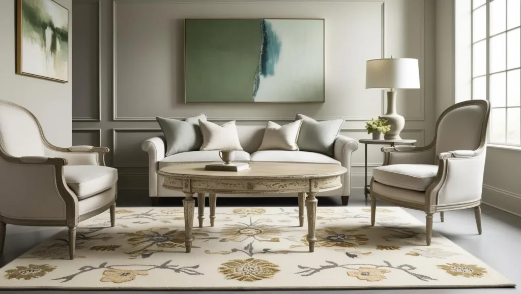 Modern English country living room combining classic and contemporary styles - English Country Decor.