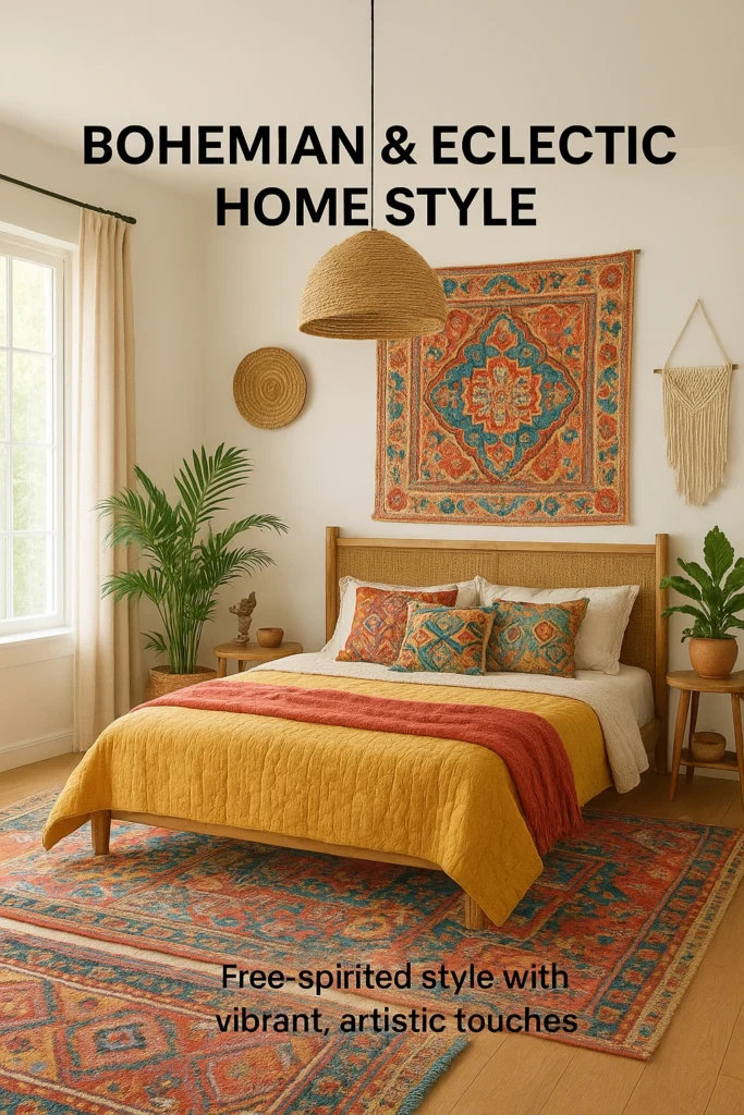 Bohemian eclectic bedroom.