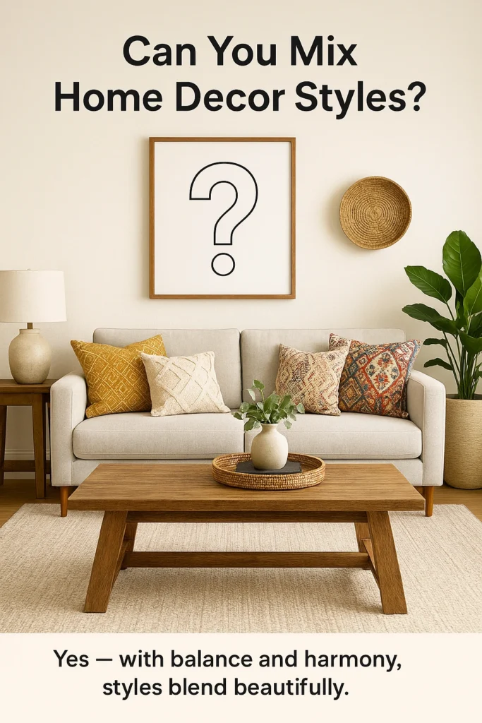 Living room blending multiple decor styles.