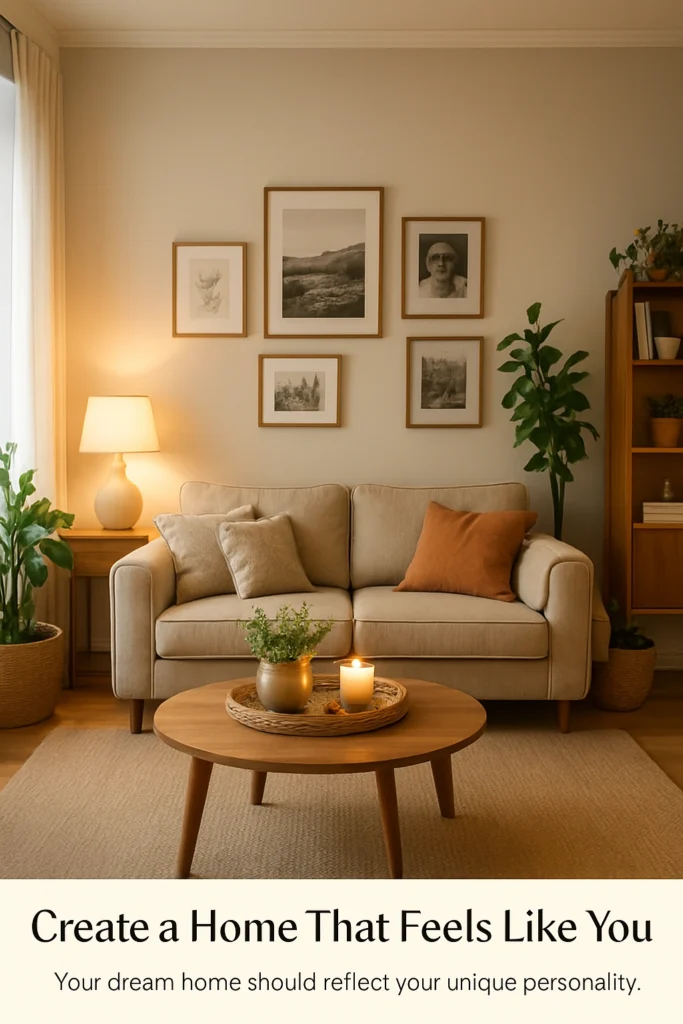 Cozy personalized living room.
