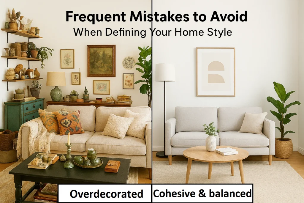 Mistakes to avoid in home decor style.