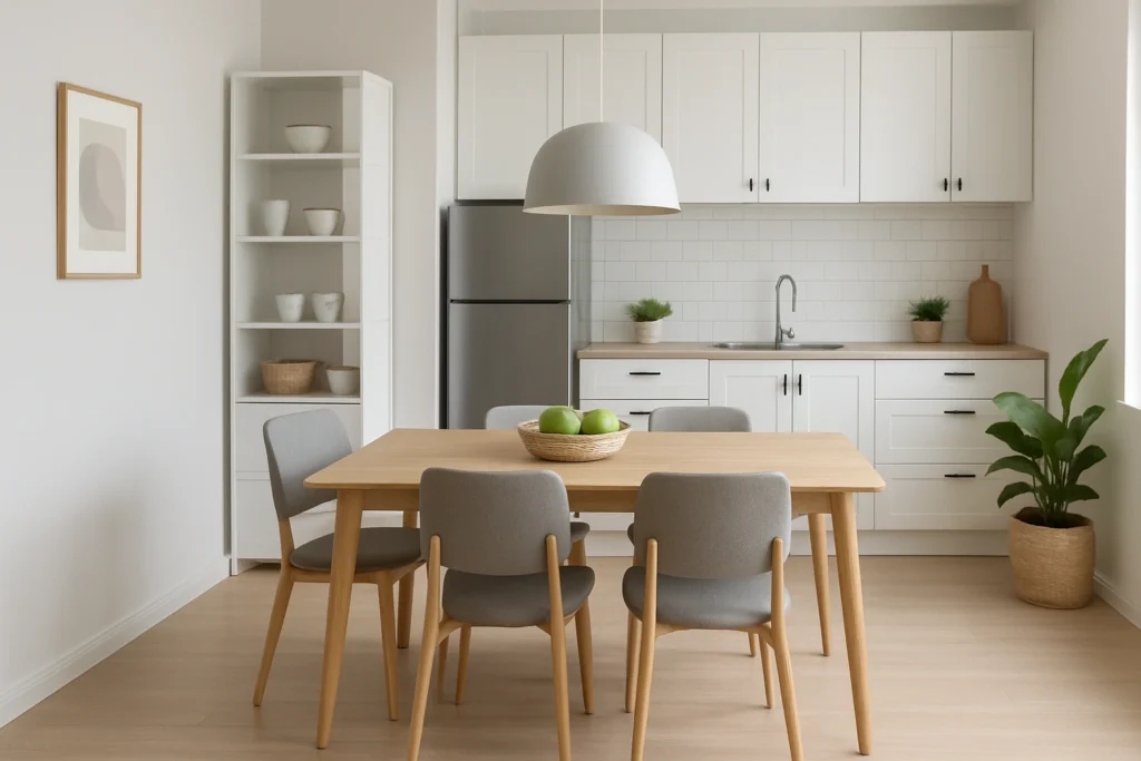 Modern dining space with clutter-free design.