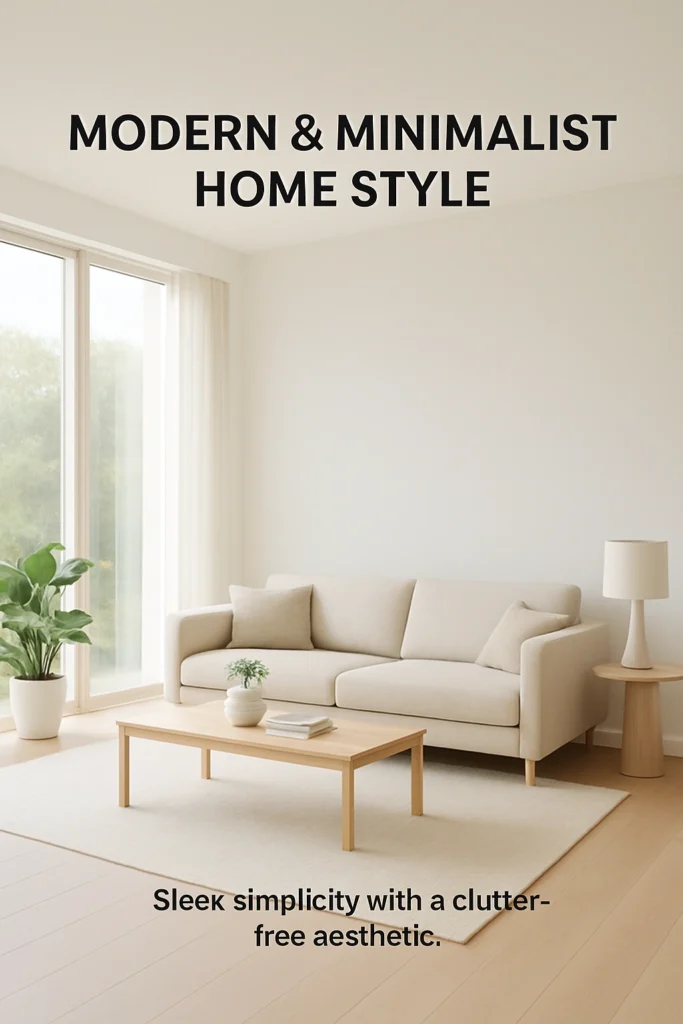 Minimalist modern living room.