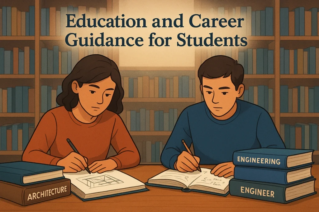 Students choosing between architecture and engineering.