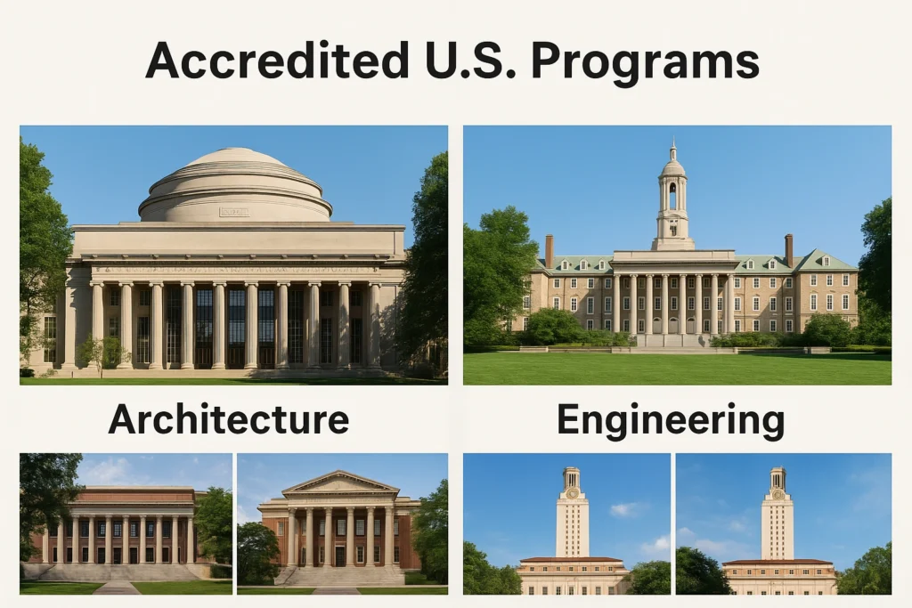 U.S. universities for architecture and engineering.