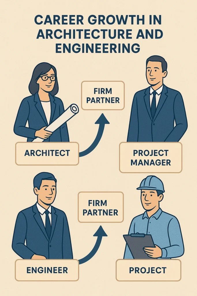 Career advancement paths in architecture and engineering.
