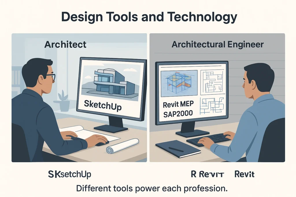 Tools used in architecture and engineering.