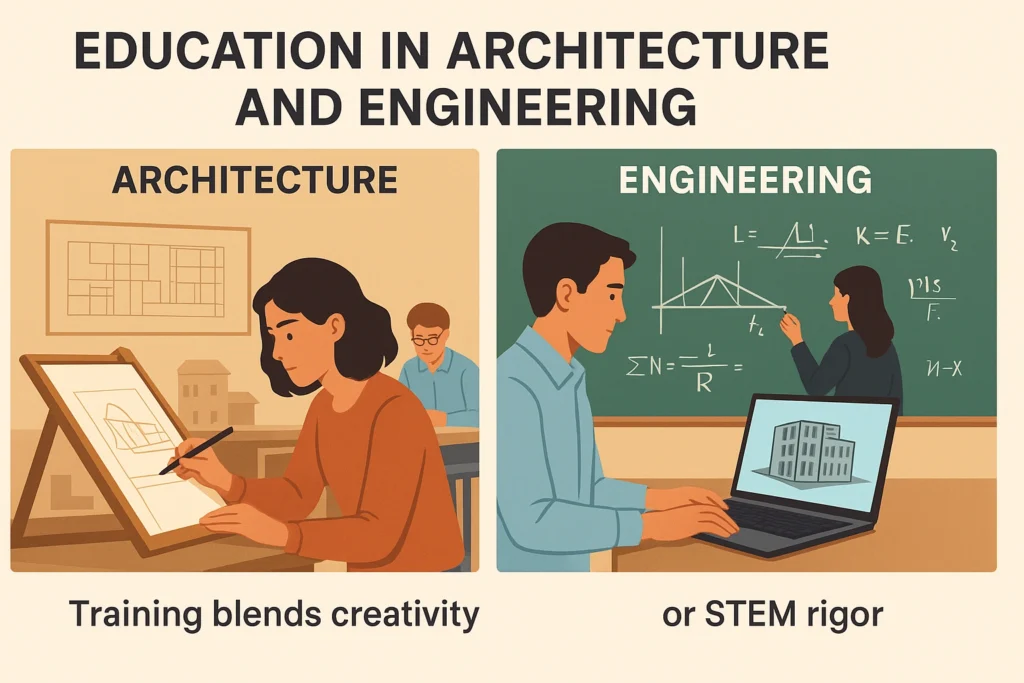 Architecture vs. engineering education paths.
