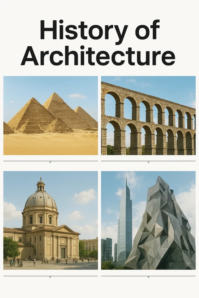 Historical evolution of architecture styles.