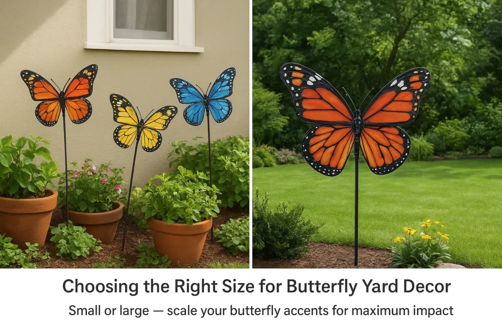 Butterfly decorations scaled for small and large yard spaces.