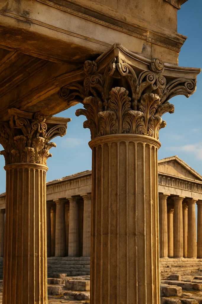 Corinthian columns with ornate capitals