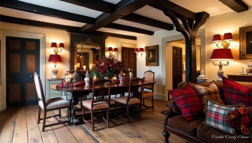 English country living room with a mix of antique and modern furniture - English Country Decor.