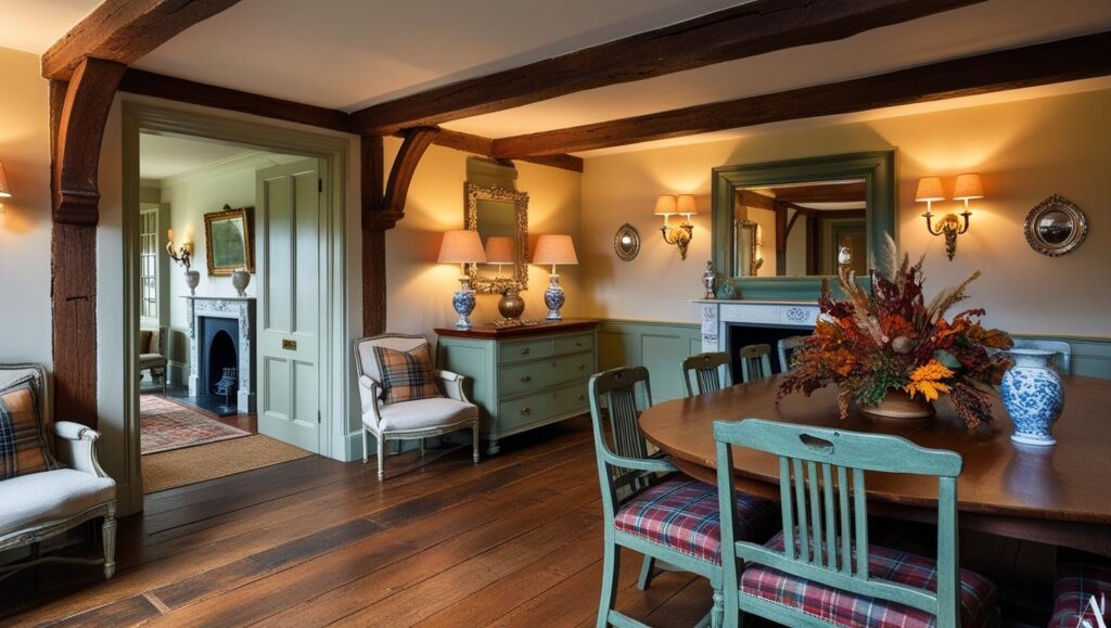 English country living room with a mix of antique and modern furniture - English Country Decor.