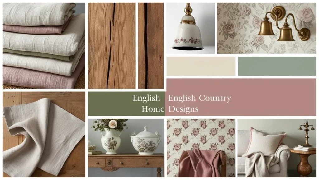 English country decor vignette with art, antiques, and natural elements.