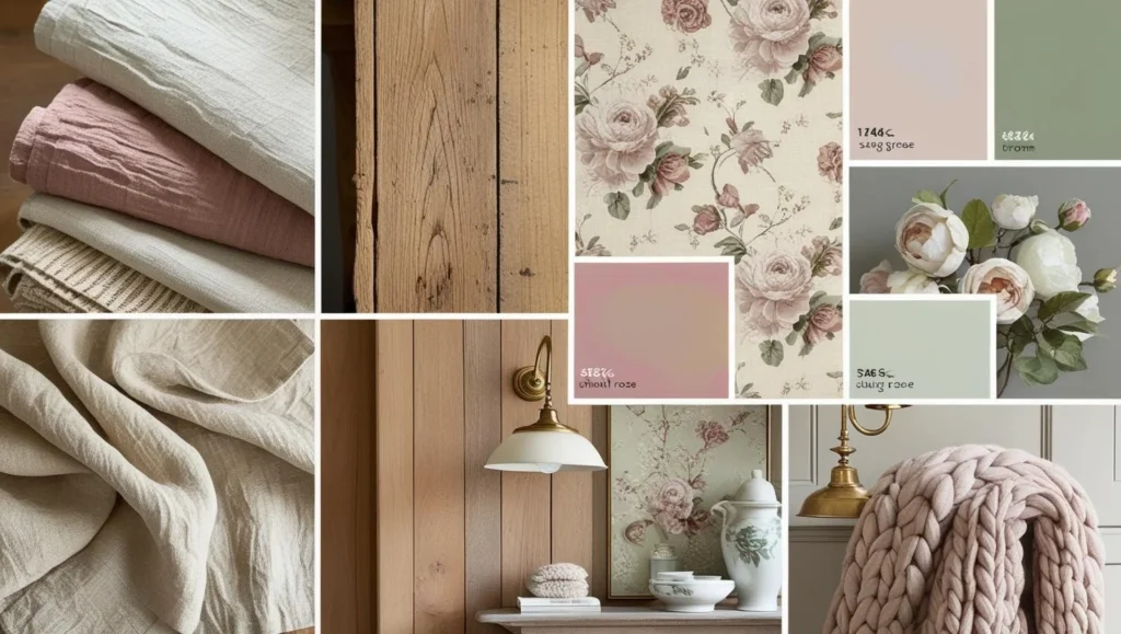 English country decor vignette with art, antiques, and natural elements.
