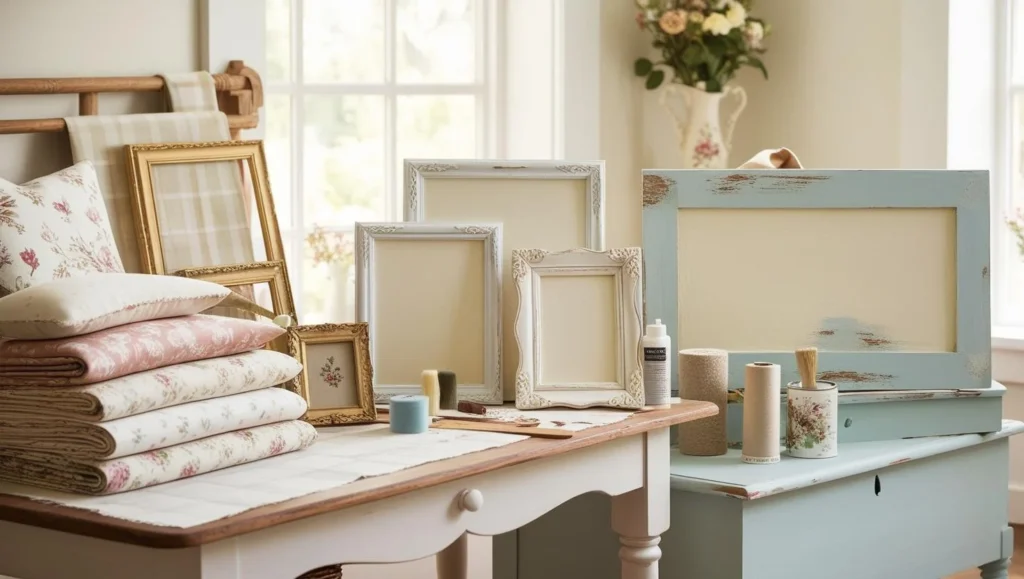 DIY English country decor projects in a creative workspace - English Country Decor.