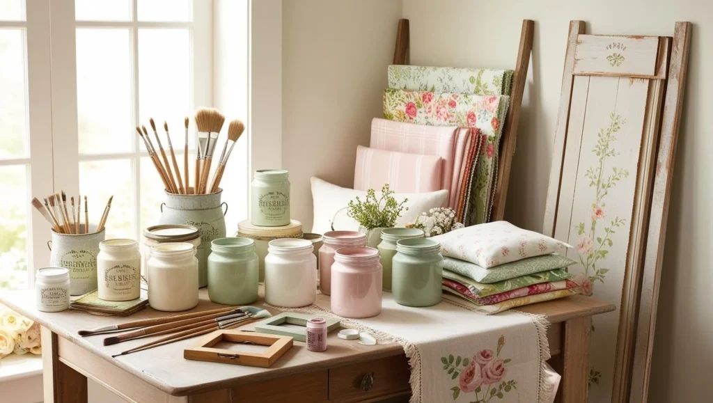 DIY English country decor projects in a creative workspace - English Country Decor.