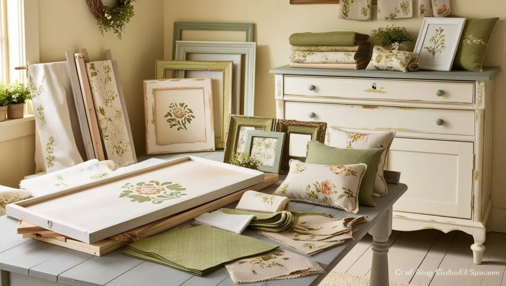 DIY English country decor projects in a creative workspace - English Country Decor.
