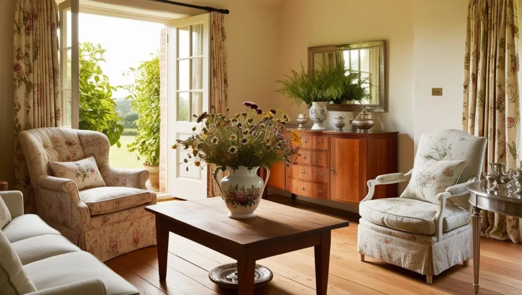 Charming English country interior with vintage decor and natural elements - English Country Decor.