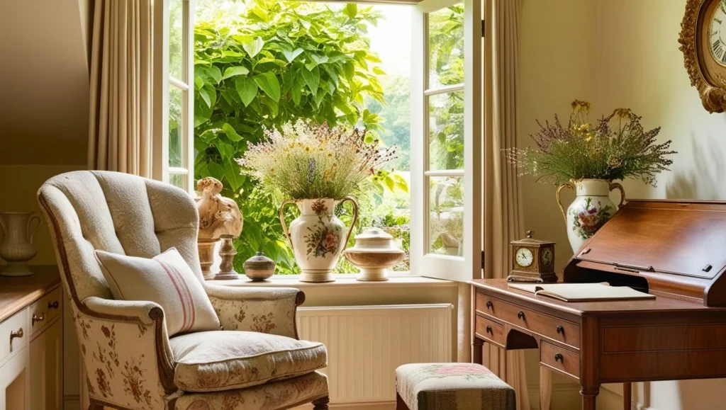 Charming English country interior with vintage decor and natural elements - English Country Decor.